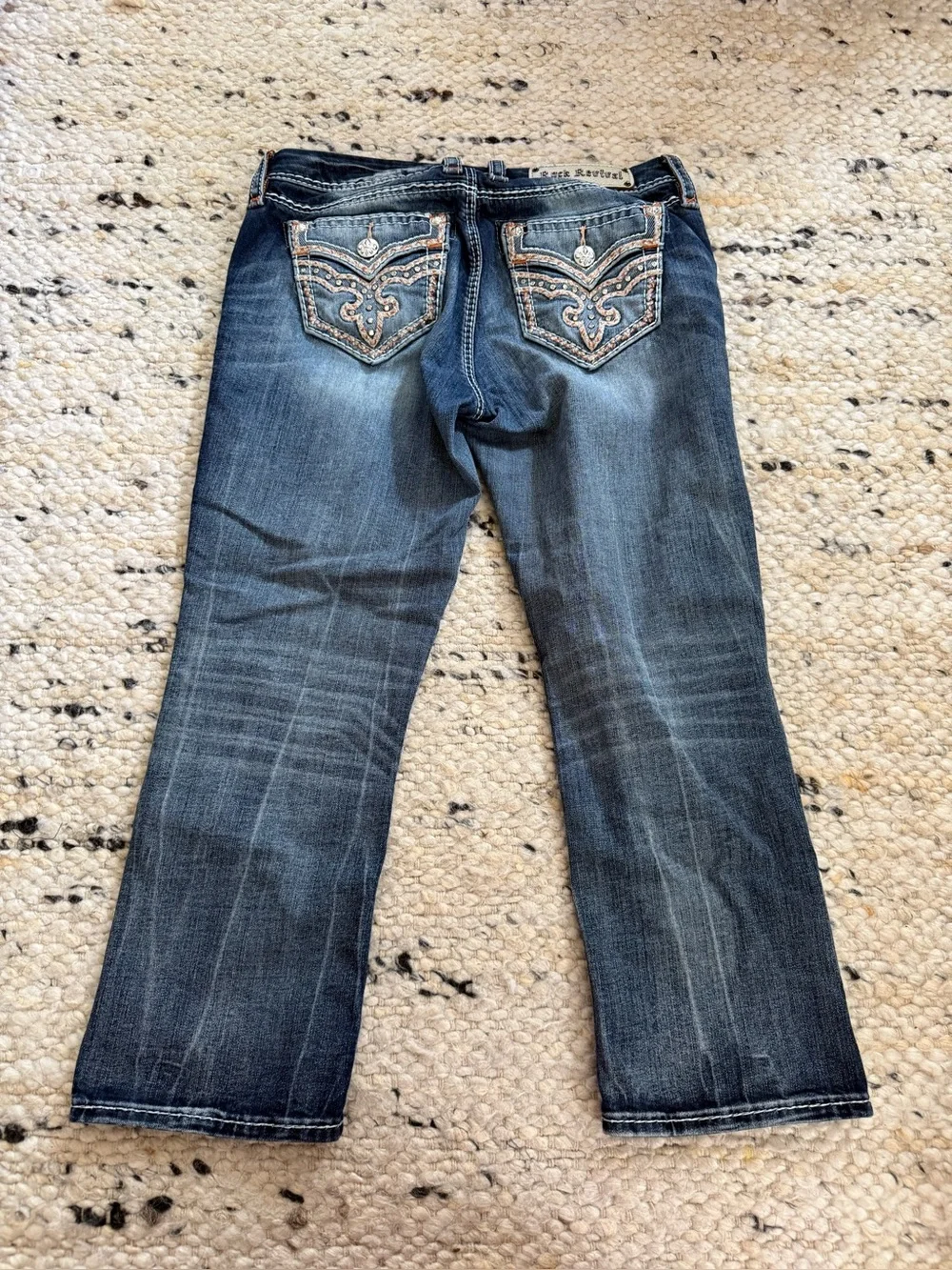 Rock Revival Delara Dark Blue Curvy Crop Jeans 28 - Picture 4 of 11